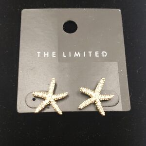 The Limited Vintage Goldtone and CZ Starfish Earrings